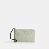 Corner Zip Wristlet With Floral Print