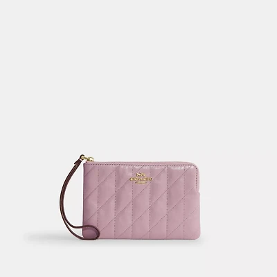 Corner Zip Wristlet With Quilting