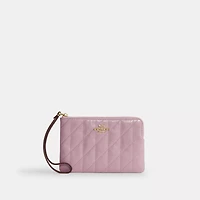 Corner Zip Wristlet With Quilting