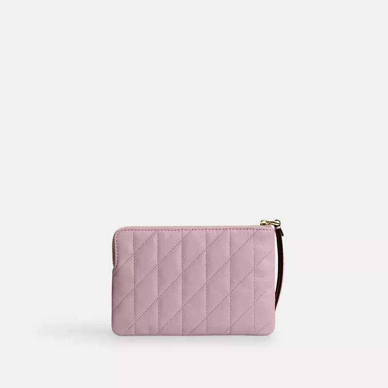 Corner Zip Wristlet With Quilting