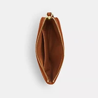 Corner Zip Wristlet In Regenerative Cotton With Plaid Print