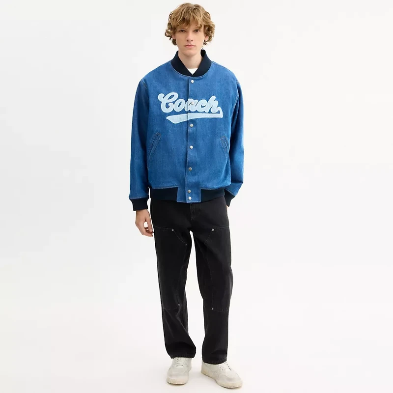 Denim Varsity Jacket Organic Cotton