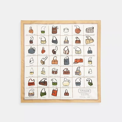 Coach Originals Catalog Print Silk Bandana