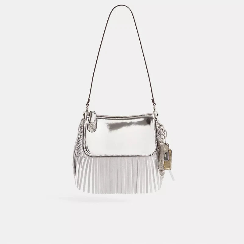 Upcrafted Penn Shoulder Bag In Silver Metallic