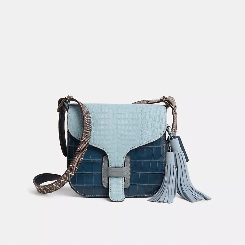 Upcrafted Courier Bag In Crocodile