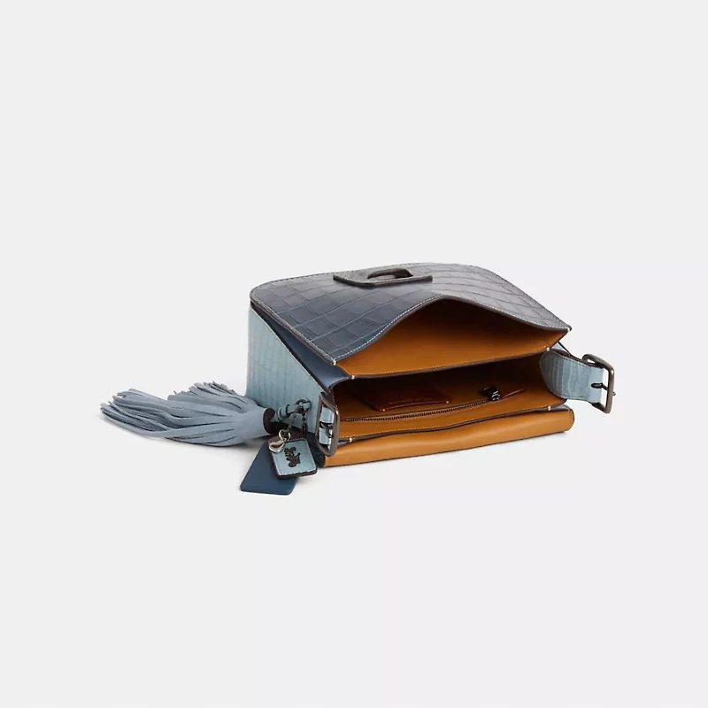 Upcrafted Courier Bag In Crocodile