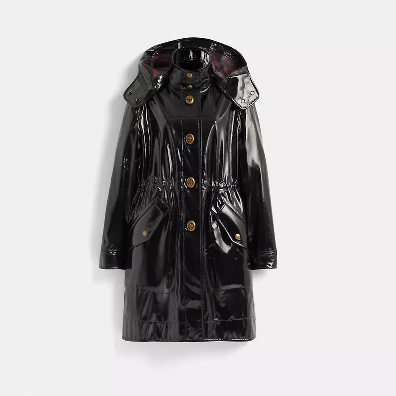 Restored Raincoat With Horse And Carriage Print Lining