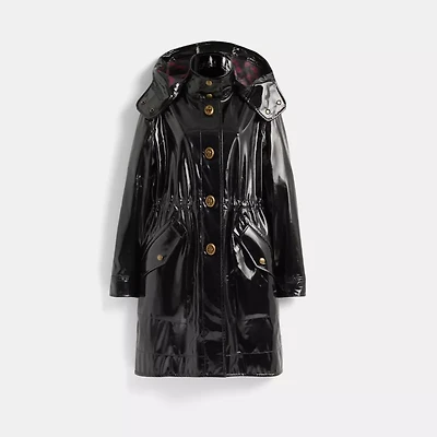 Restored Raincoat With Horse And Carriage Print Lining