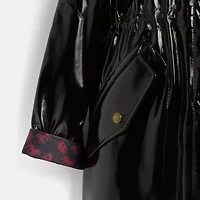 Restored Raincoat With Horse And Carriage Print Lining