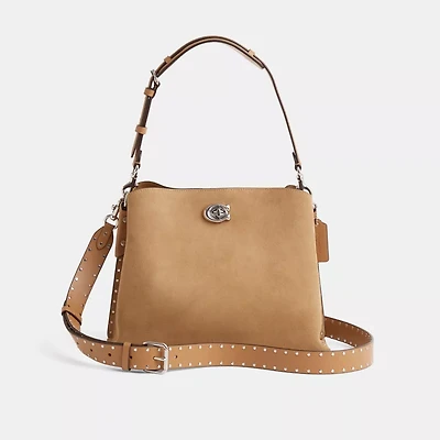 Restored Willow Shoulder Bag With Rivets