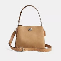 Restored Willow Shoulder Bag With Rivets