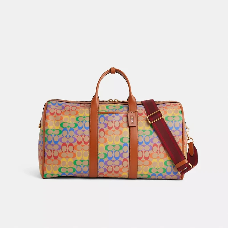 Restored Gotham Duffle Bag In Rainbow Signature Canvas
