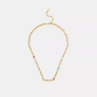 Stars And Hearts Linked Signature Choker Necklace