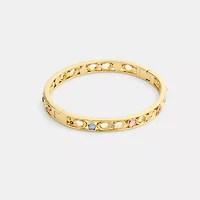 Stars And Hearts Hinged Bangle