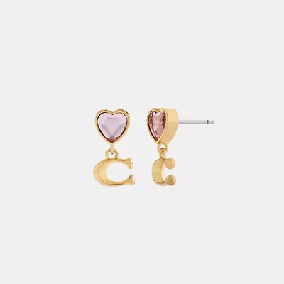 Heart Signature Stud Drop Earrings