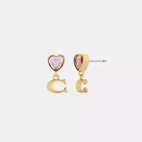 Heart Signature Stud Drop Earrings