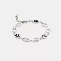 Signature Link Enamel Chain Linear Bracelet