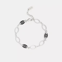 Signature Link Enamel Chain Linear Bracelet