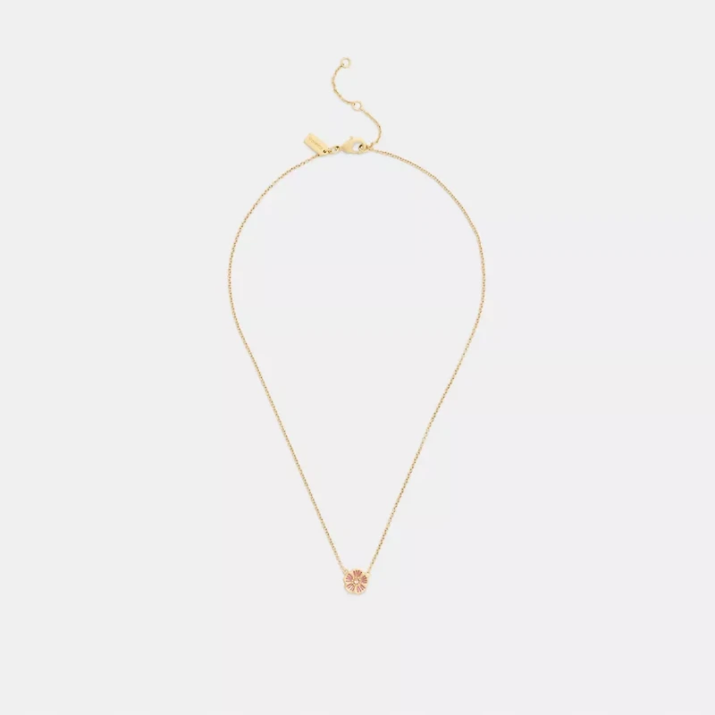 Enamel Tea Rose Earrings And Necklace Set