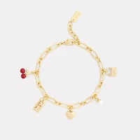 Cherry And Heart Charm Bracelet