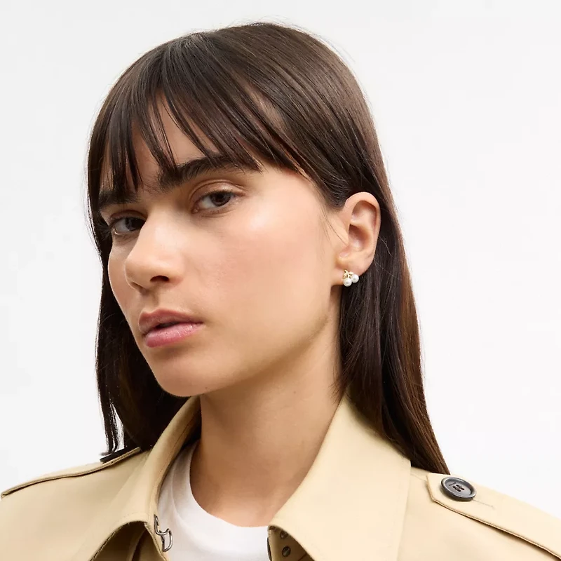 Pearl Cherry Stud Earrings