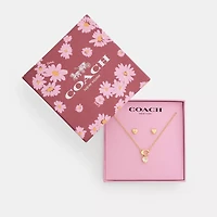 Signature Heart Pendant Necklace And Earrings Set