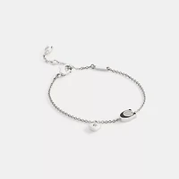 Enamel Signature Heart Charm Linear Bracelet