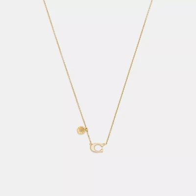 Enamel Signature Tea Rose Charm Pendant Necklace