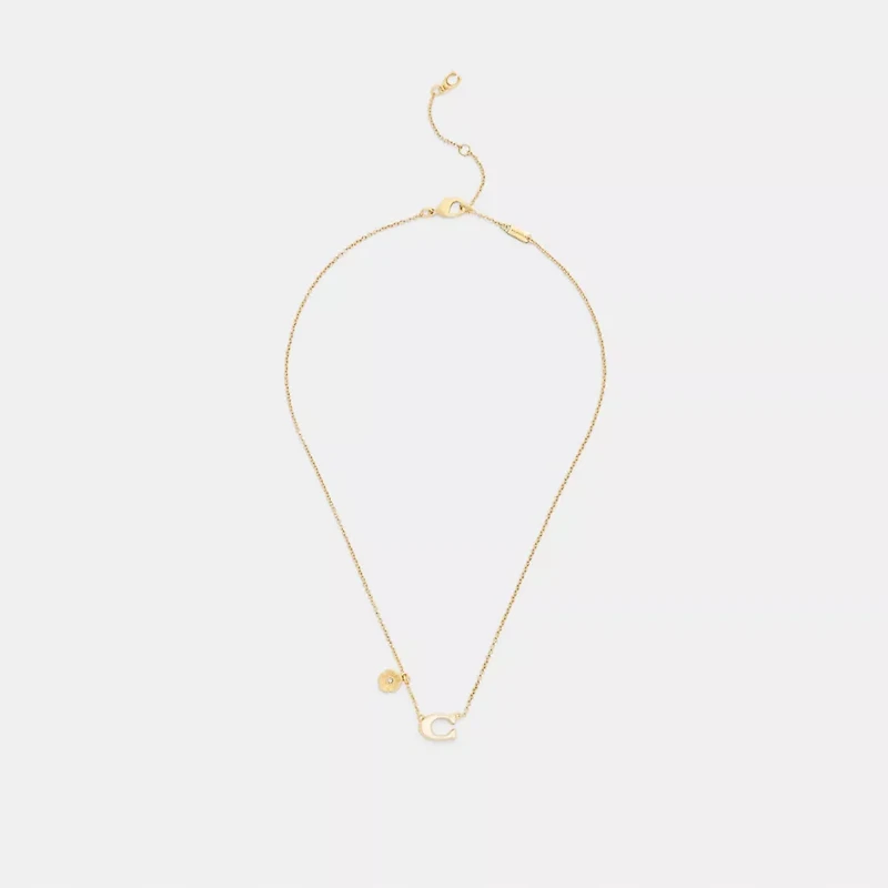 Enamel Signature Tea Rose Charm Pendant Necklace