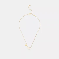 Enamel Signature Tea Rose Charm Pendant Necklace