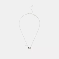 Enamel Signature Heart Charm Pendant Necklace