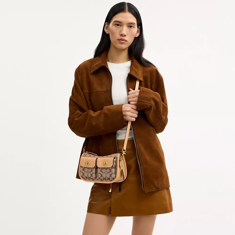 Twin Turnlock Waverly Bag In Signature Jacquard