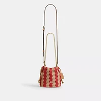 Faye Mini Drawstring Bag With Stripes