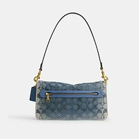 Tabby Shoulder Bag 26 In Regenerative Cotton Denim With Crystal Signature