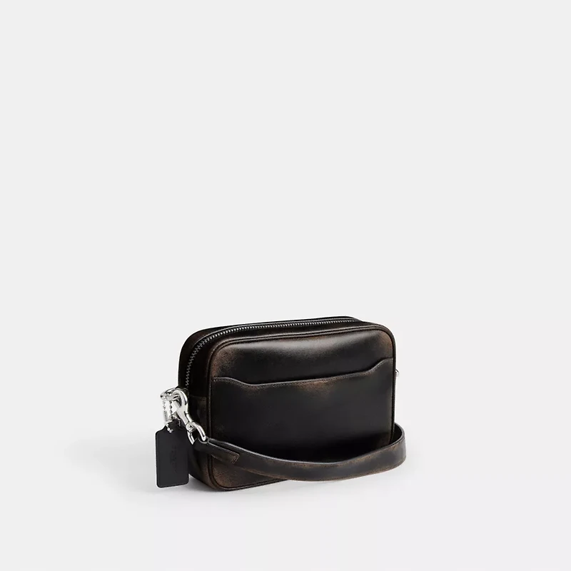 Radio Camera Bag In Loved Leather