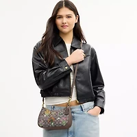 Teri Shoulder Bag In Signature Jacquard With Floral Embroidery