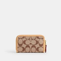 Essential Small Zip Around Card Case In Signature Jacquard