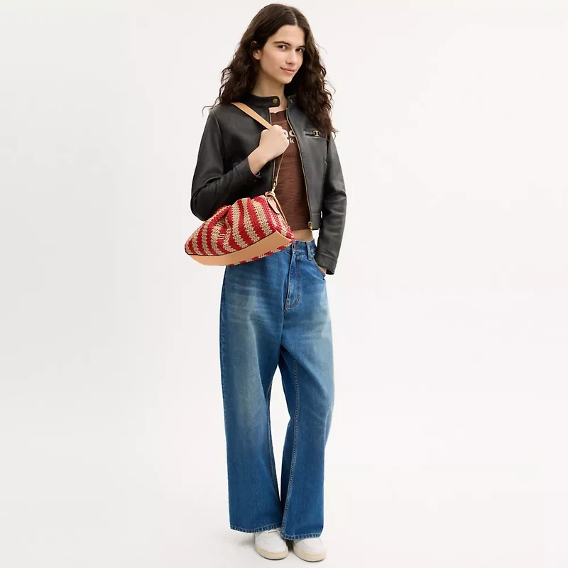 Faye Large Shoulder Bag With Stripes