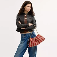 Faye Large Shoulder Bag With Stripes