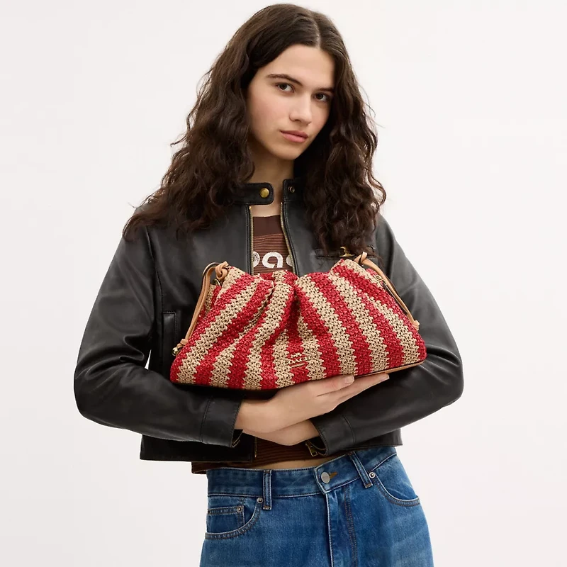 Faye Large Shoulder Bag With Stripes