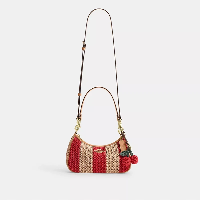 Teri Shoulder Bag With Stripes And Charm