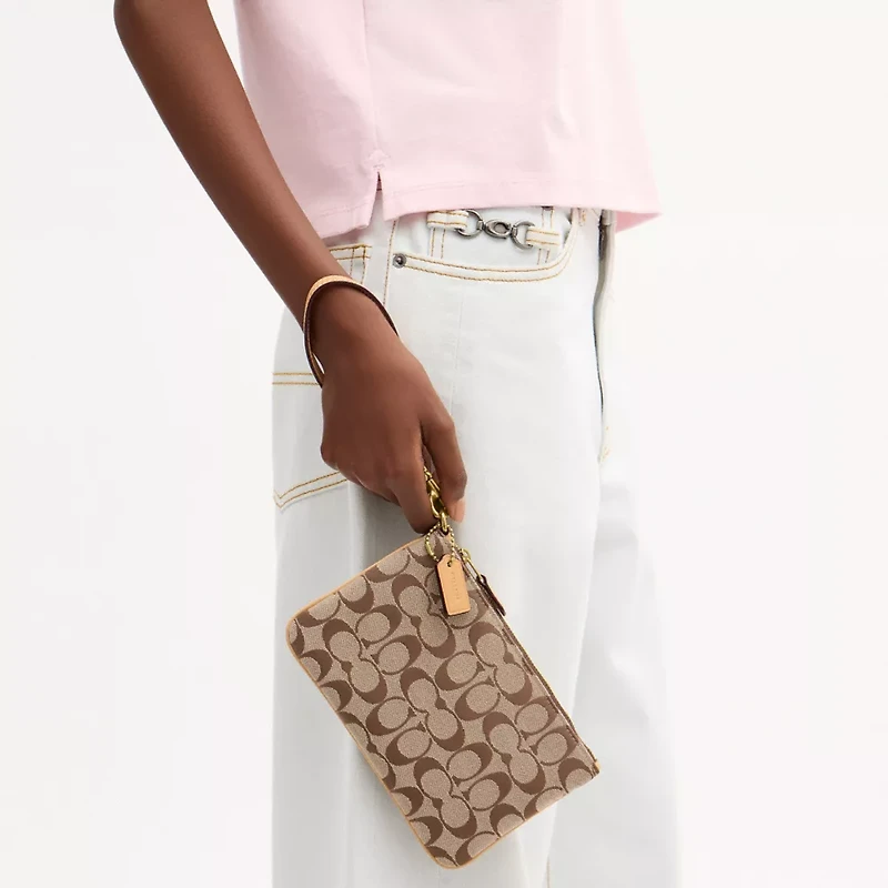 Essential Small Wristlet In Signature Jacquard