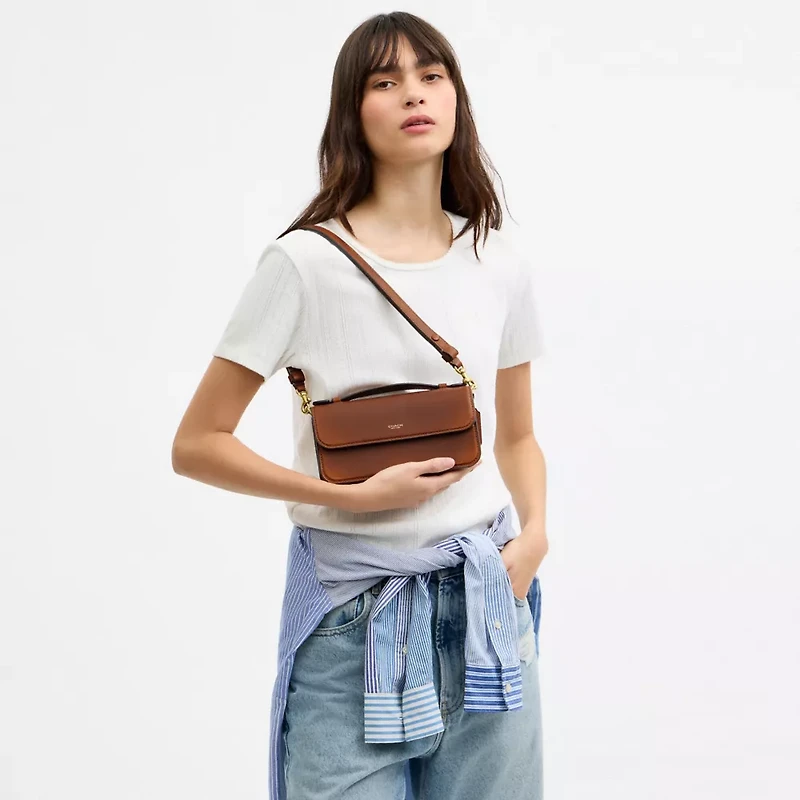 New York Elora Top Handle Crossbody Bag In Loved Leather