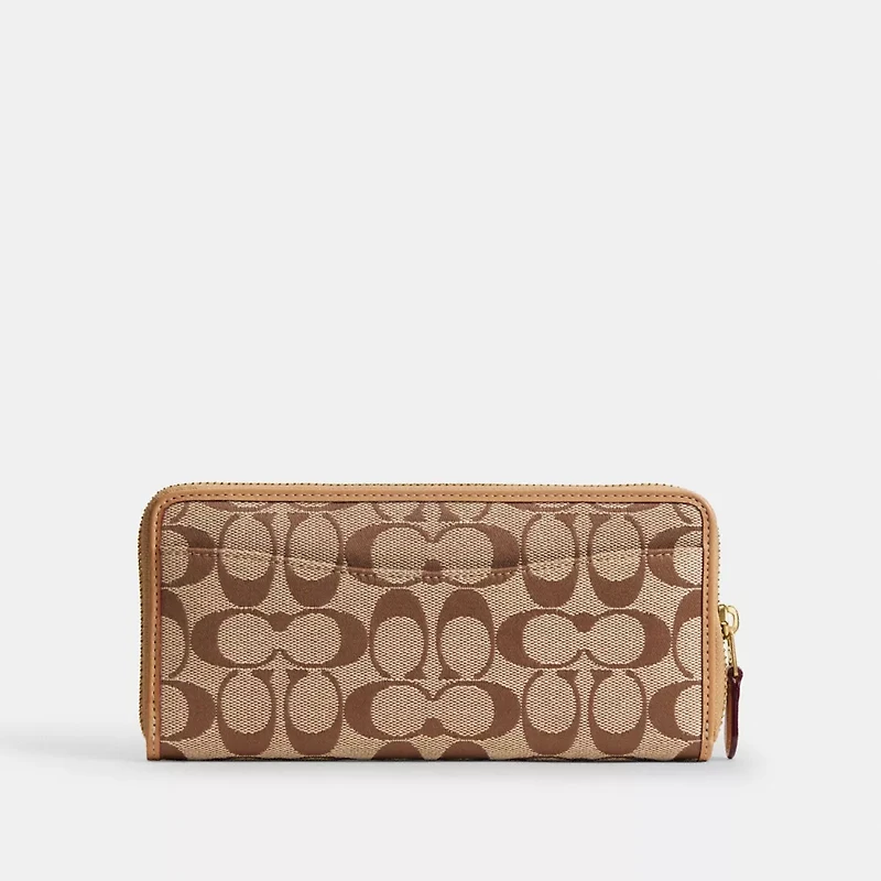 Essential Slim Accordion Zip Wallet In Signature Jacquard