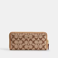 Essential Slim Accordion Zip Wallet In Signature Jacquard