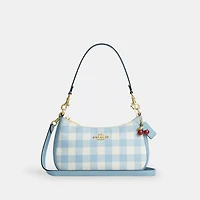Teri Shoulder Bag With Gingham Print And Charm