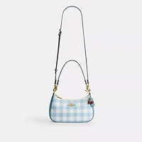 Teri Shoulder Bag With Gingham Print And Charm
