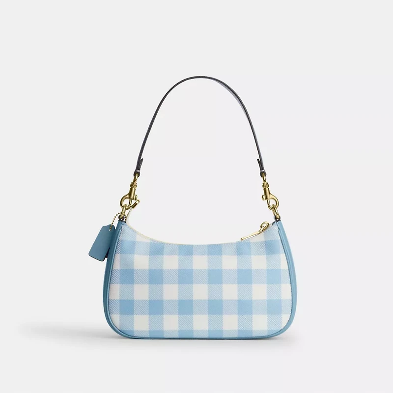Teri Shoulder Bag With Gingham Print And Charm