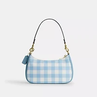Teri Shoulder Bag With Gingham Print And Charm