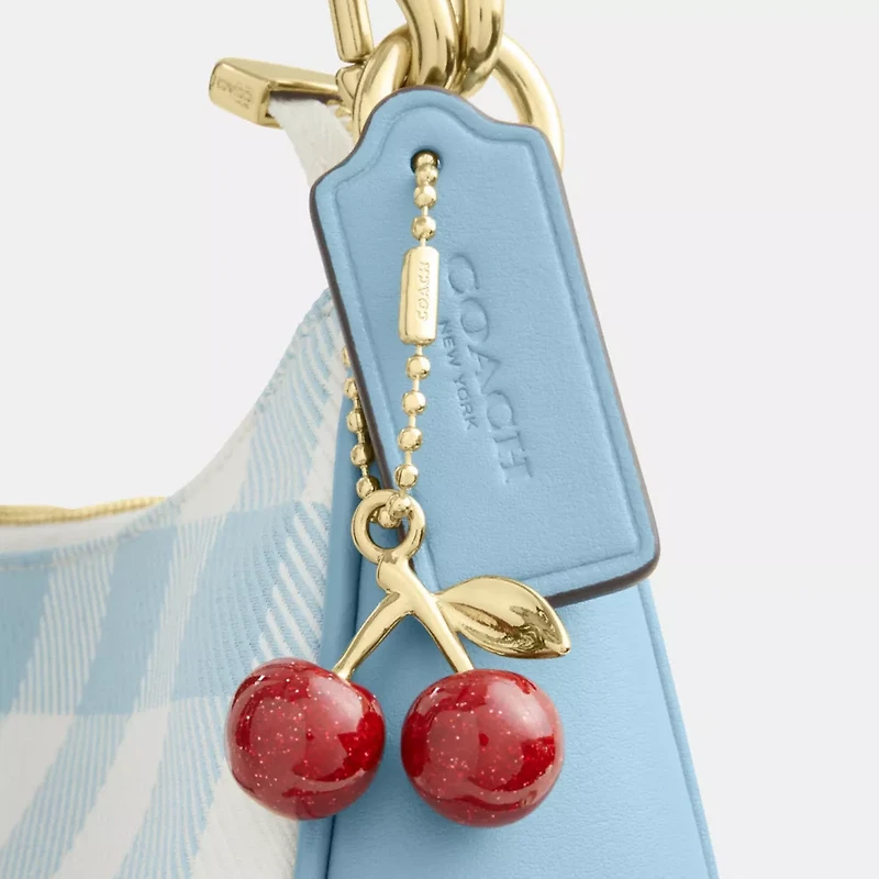 Teri Shoulder Bag With Gingham Print And Charm